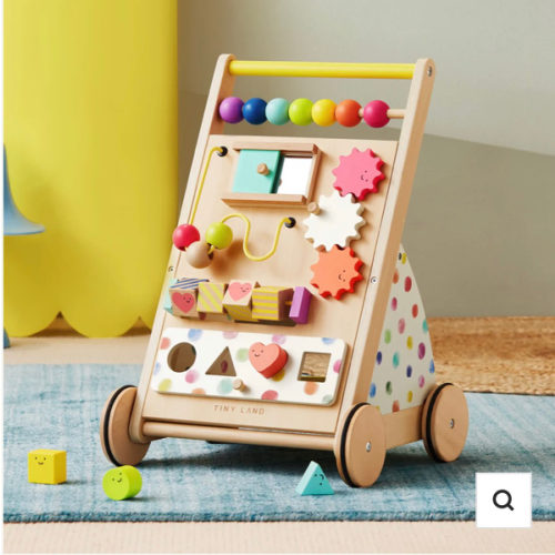 Tiny Land® Premium Natural Wooden Activity Walker