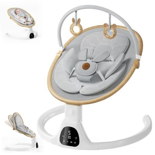 BabyBond Baby Swings for Infants Bluetooth Infant Swing with 5 Speeds & Positions,12 Preset Nursery Rhyme and Remote Control, White