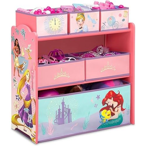 Delta Children Design & Store 6 Bin Toy Storage Organizer, Disney Princess