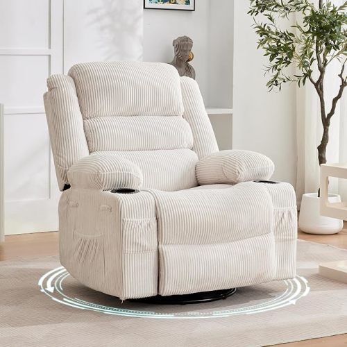 Garvee Rocking Recliner Chair for Adults Wide 360° Swivel Rocker Recliner