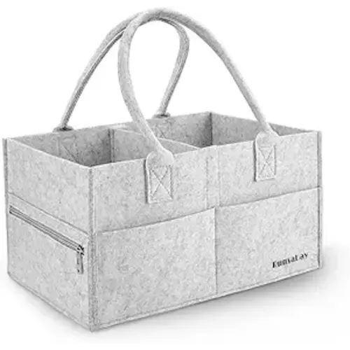 Baby Diaper Caddy Organizer, Portable Baby Essentials Storage Basket Bin for Changing Table,Car Shower Basket for Newborn Boy and Girl, Best Shower Gift for New Mom