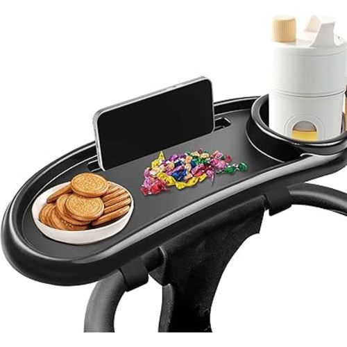3-in-1 Universal Baby Stroller Snack Tray Accessory, with Phone Holder and Cup Holder, Detachable Baby Travel Equipment Accessories