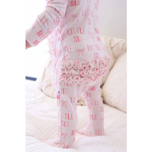 Ruffle Zipper Footie | Little Sis