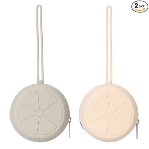 Silicone Pacifier Case, Baby Pacifier Holder Pouch for Diaper Bag, BPA Free Binky Holder Case for Babies, Silicone Baby Pacifiers Storage Container for Travel(Cream, Light Grey)