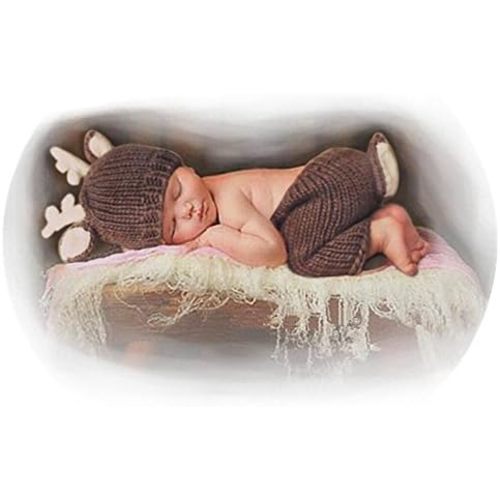 Newborn Photography Props Crochet Christmas Deer Hat Pants Newborn Picture