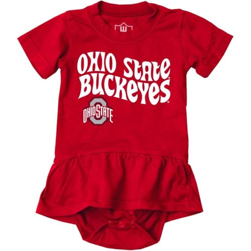 Wes and Willy College Sports Fan Baby Girls Ruffle Hopper Romper