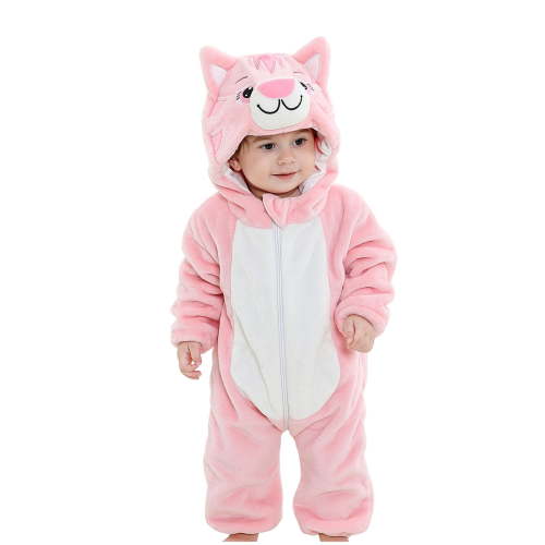 Edvintorg Winter Baby Girl Romper Long Sleeve Fashion Baby Boy Clothes Cute Cartoons Cosplay Hooded Jumpsuit Flannel Warm Coat with Zipper 3M-4Y Kids Clothes Loungewear