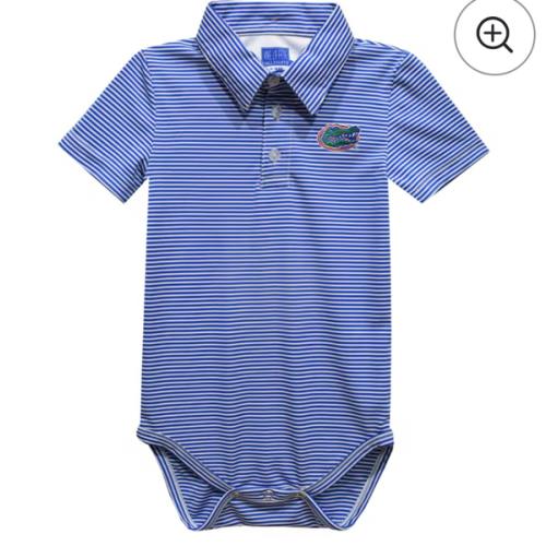 Infant&nbsp;Vive La Fete  Royal Florida Gators Polo Pencil Stripe Bodysuit