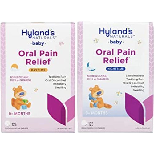Hyland's Naturals Baby Day & Night Bundle, Soothing Tablets with Chamomilla, Natural Relief of Oral Discomfort, Irritability, and Swelling, 250 Count