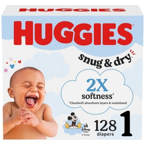 Huggies Snug & Dry Diapers -Size 1 - 128ct