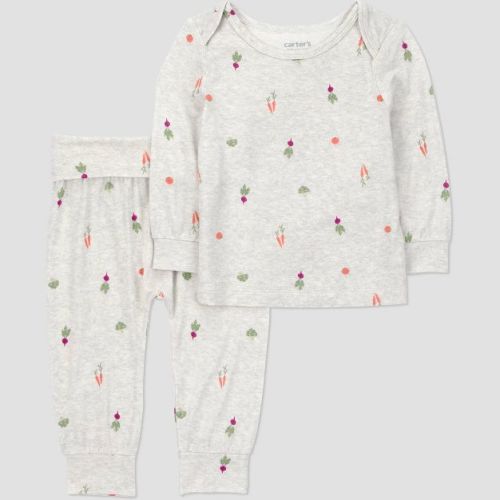 Carter's Just One You® Baby 2pc Comfy Soft Veggies Top and Bottom Set - Gray 6M