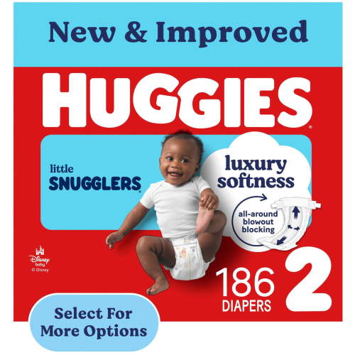 Huggies Little Snugglers Baby Diapers, Size 2, 186 ct