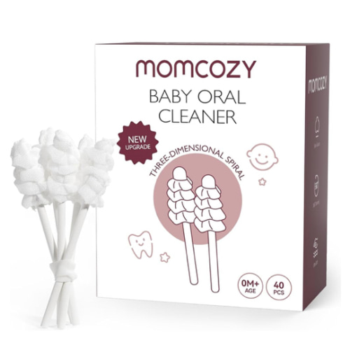Momcozy Baby Tongue Cleaner Gauze, Baby Toothbrush Disposable Oral Cleaner, Toddler Tooth Brush for Tooth Mouth Gum Clean, Infant Toothbrush Oral Cleaning Stick, Baby Oral Cleaner Newborn, 40 Count