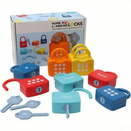 Number Lock & Key Toy – Matching & Counting Game for Early Learning - TikTok Shop