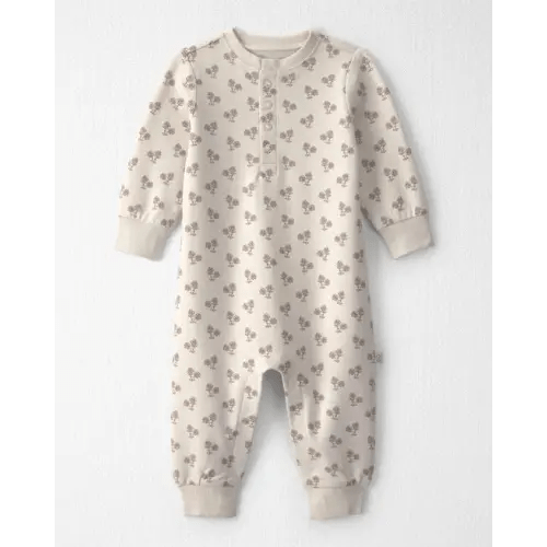 Baby Girl Organic Cotton French Terry Jumpsuit in Floral - Little Planet | Carter's