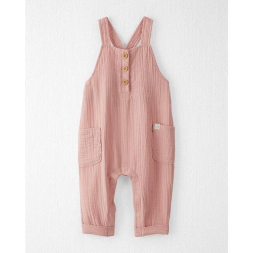 Baby Organic Cotton Gauze Overalls in Pink - Little Planet | Carter's