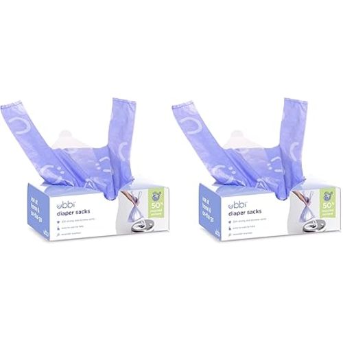 Ubbi Disposable Nappy Sacks, Lavender Scented, Easy-To-Tie Tabs, Baby Diaper Disposal or Pet Waste Bags, Value Pack, 400 Count