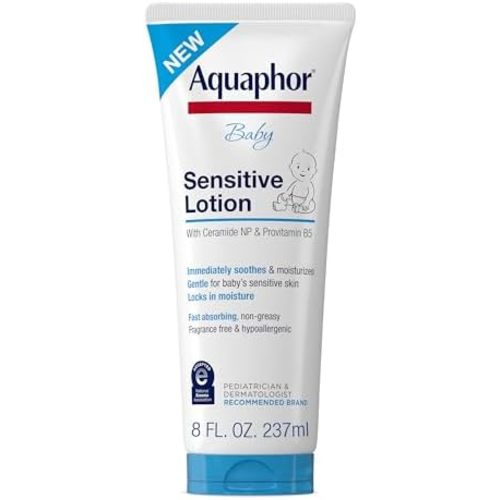 Aquaphor Baby Sensitive Lotion, Gentle Moisturizer, 8 FL OZ