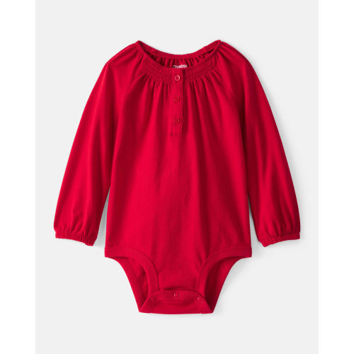 Baby Girl Long-Sleeve Fashion Bodysuit - Red - OshKosh B'gosh | Carter's