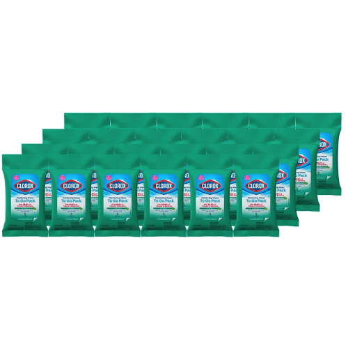 Clorox Disinfecting On The Go Travel Wipes, Fresh Scent, 9 Count, Pack of 24 (Package May Vary)