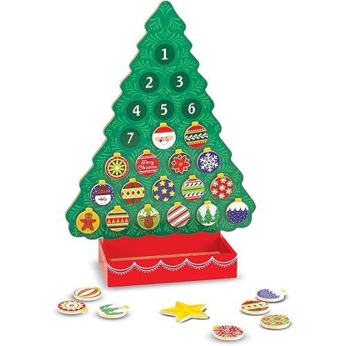 Melissa & Doug Countdown to Christmas Wooden Advent Calendar - Magnetic Tree, 25 Magnets