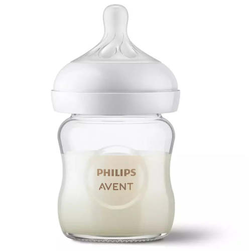 Philips Avent - Glass Natural Response Baby Bottle – 4 oz / 120 mL