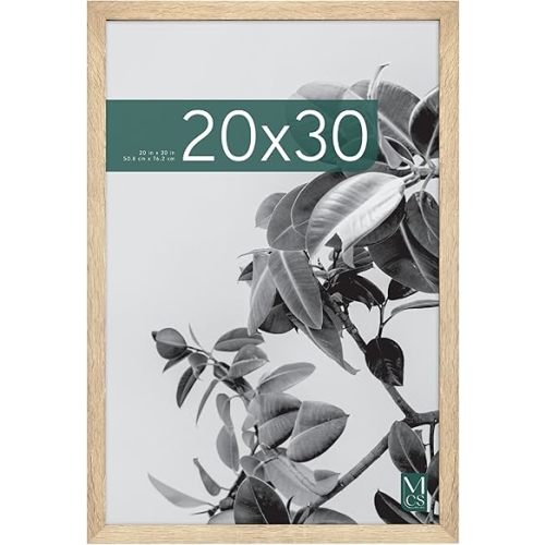 MCS Studio Gallery 20x30 Poster Frame Natural Woodgrain, Vertical & Horizontal Wall Hanging Large Picture Frame for Photos, Posters & Art Prints (1-Pack)