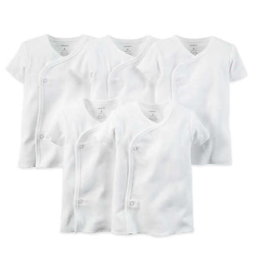 carter's® 5-Pack Size 6 Months White Side-Snap Undershirts