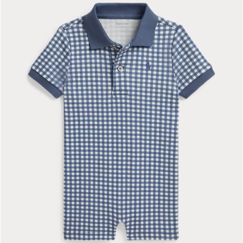 Gingham Soft Cotton Polo Shortall