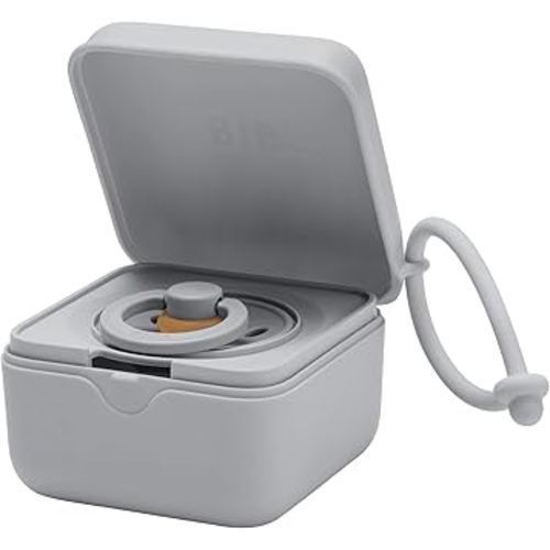BIBS Pacifier Box with Loop for Storing & Carrying Soothers | 100% BPA Free Material | Designed & Made in Denmark | Cloud