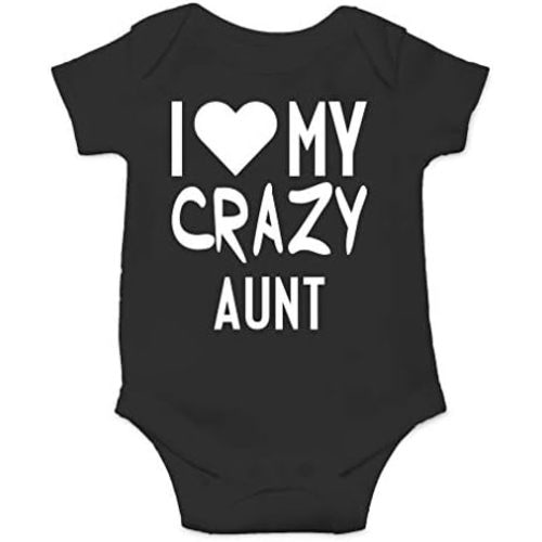 AW Fashions I Love My Crazy Aunt Baby Bodysuit Funny Cute Newborn Clothes for Boys Girls and Unisex Romper