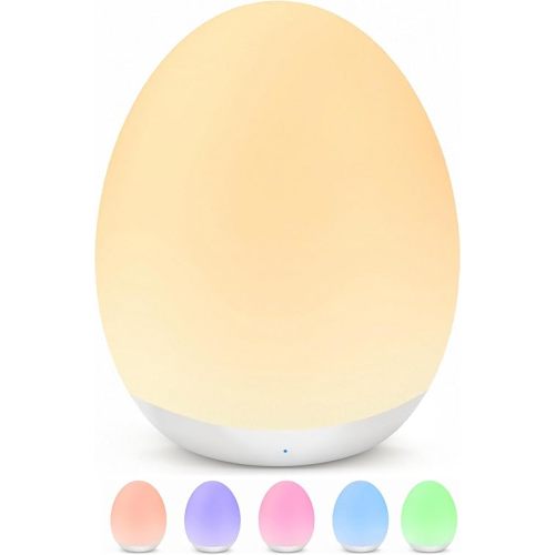 MediAcous Night Light for Kids, Egg Light for Nursery, 7 Colors Changing & Stepless Dimming, Soft Silicone Touch Night Lamp with 1 Hour Timer, Rechargeable Nursery Night for Breastfeeding