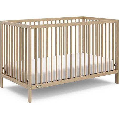 Graco Teddi 5-in-1 Convertible Crib – GREENGUARD Gold Certified, Baby Crib Converts to Daybed, Toddler & Twin Bed with Headboard and Footboard, Adjustable Mattress Height (Driftwood)