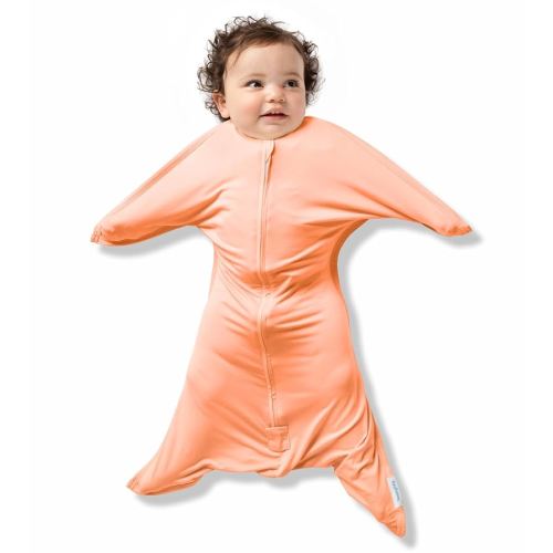 SleepingBaby EverSoft Zipadee-Zip Transition Swaddle - Roomy Wearable Blanket with Two Way Zipper - Viscose from Bamboo - Peach Fuzz, Large (12-24 Month)
