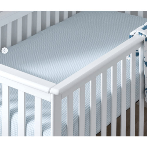 Ditsy Gingham Classic Cool Organic Cotton Percale Fitted Crib Sheet