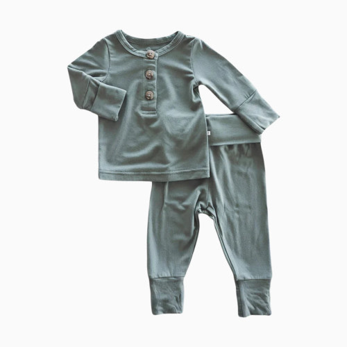 Caden Lane 2pc Bamboo Sets for Boys - Clover, 0-3 M