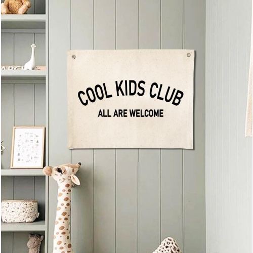 Cool Kids Club Nursery Sign,All Are Welcome Wall Banner,Kids Room Canvas Sign,Playroom Decor,Positive Classroom Wall Decor,Canvas Banner