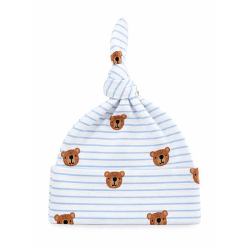 Blue Bear Stripe / Organic Cotton Beanie