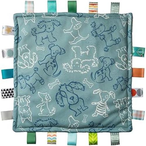 Taggies Lovey for Baby Security Blankets Original Comfy Blanket with Sensory Tags, 12 x 12-Inches, Good Dog