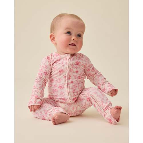Bamboo Baby Pajamas | Pink Toile - Kindred Bravely