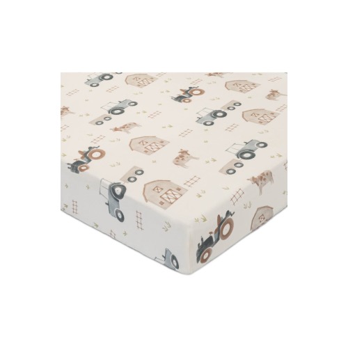 Tractor Fitted Cotton Crib Sheet