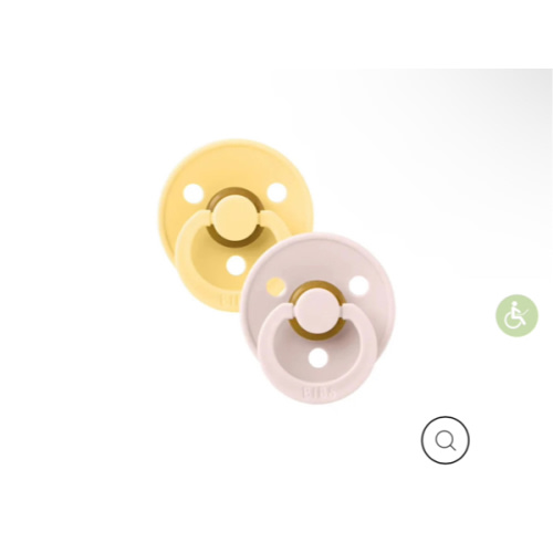 BIBS USA Colour Pacifier 2 Pack- Pale Butter/ Petal