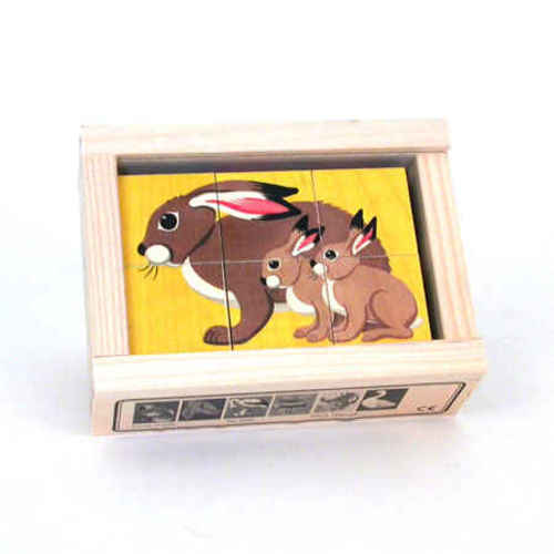 Animal Picture Cube Puzzle (6 Pieces)