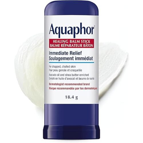 Aquaphor Healing Balm Stick for Chapped, Chafed Skin, Enriched with Avocado Oil and Shea Butter, No-Mess Application Perfect for On-The-Go Use, Fragrance Free, Dermatological Skin Care, 18.4 g