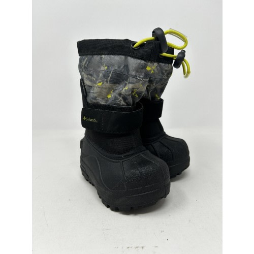 Columbia Toddler Snow Winter Boots Size 4 Waterproof Insulated Green/Grey Baby