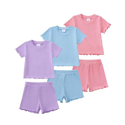 Toddler Baby Girl Boy Summer Clothes Outfits Casual Summer Short Sleeves Tops + Shorts Cute Outfits Set 3M-3T