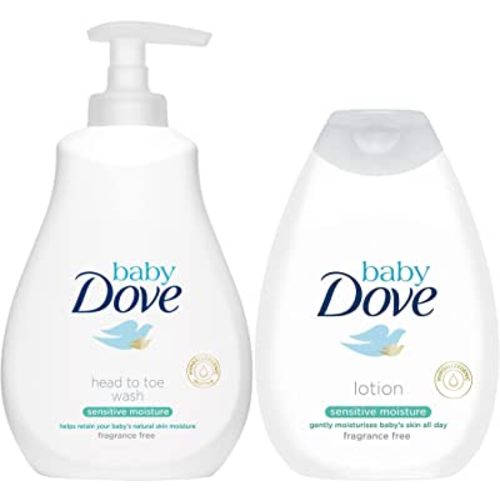Baby Dove Sensitive Moisture Bundle: Tip to Toe Wash and Lotion, 13 Ounce Each