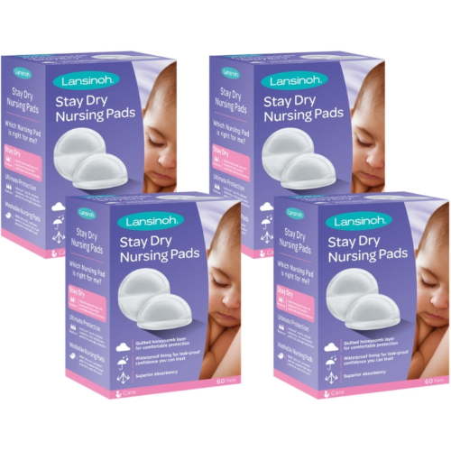 Lansinoh Stay Dry Nursing Pad Day & Night Superior Absorbency, 60ct, 4-Pack