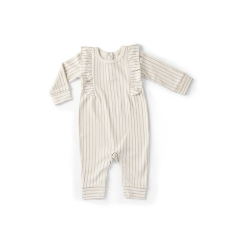 Stripes Away Ruffle Organic Cotton Romper