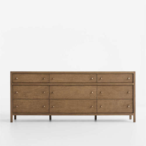 Keane 84" Solid Driftwood 9-Drawer Dresser/ changing station